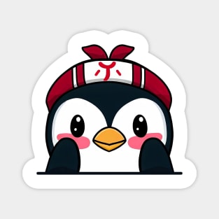 Sneaky japanese penguin so cute Magnet