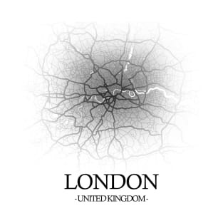 London City Map Black - UK Cartography T-Shirt