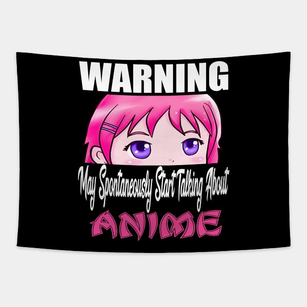 Warning May Spontaneously Start Talking About Anime Tapestry by ShopInvention