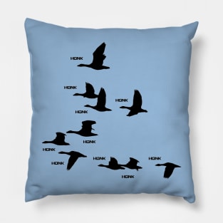 Flock of Geese Honking Pillow