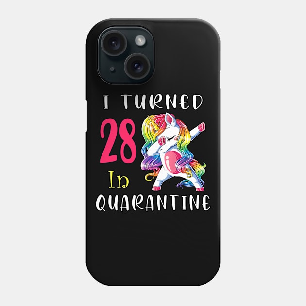 I Turned 28 in quarantine Cute Unicorn Dabbing Phone Case by Superdadlove