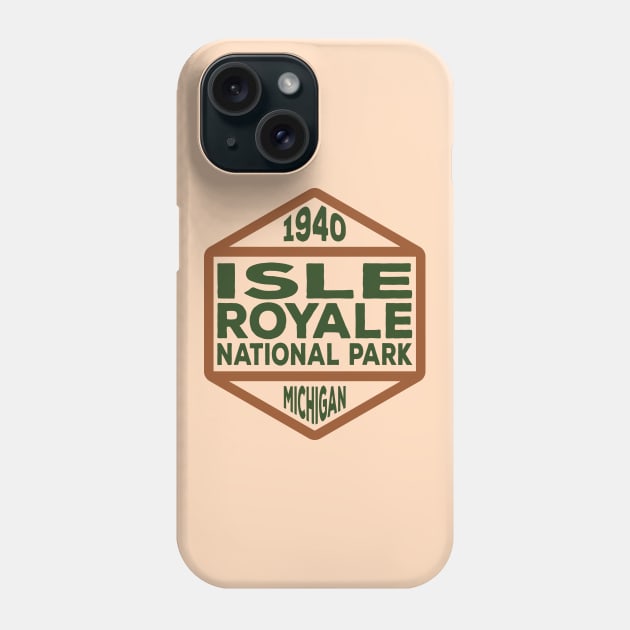 Isle Royale National Park badge Phone Case by nylebuss