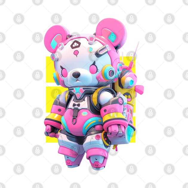 AKBLM - AYASHII 怪しい SUSPECIOUSE MECHA KUMA | COLORFUL FUTURISTIC CYBER ANIME CHARACTER by AKBLM