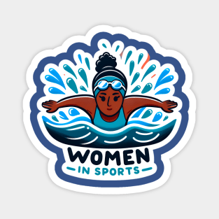 Women in Sports: Female Swimmer Butterfly Magnet