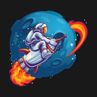 Astronaut On A Rocket T-Shirt