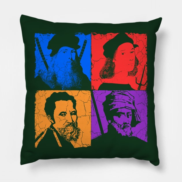 Renaissance Ninjas Pillow by emoryarts