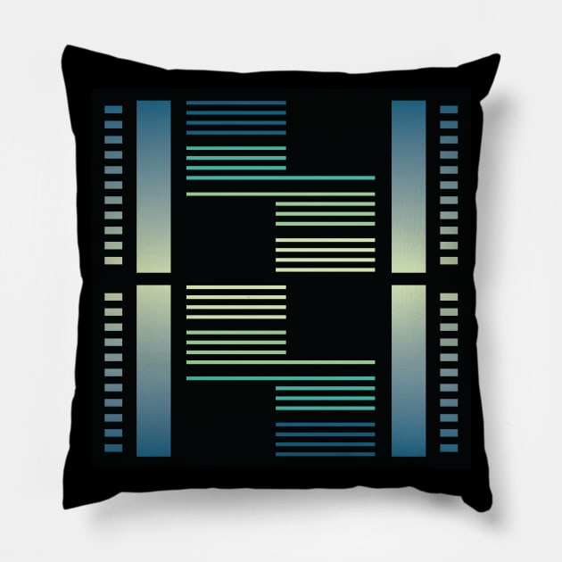 “Dimensional Levels” - V.3 Blue/Green - (Geometric Art) (Dimensions) - Doc Labs Pillow by Doc Labs