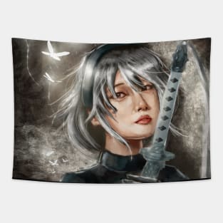 Nier automata portrait fan art Design (eyes edition) Tapestry