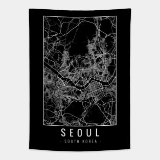 Seoul South Korea Minimalist Map Tapestry