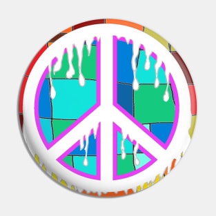 peace blue orange art pop art Pin