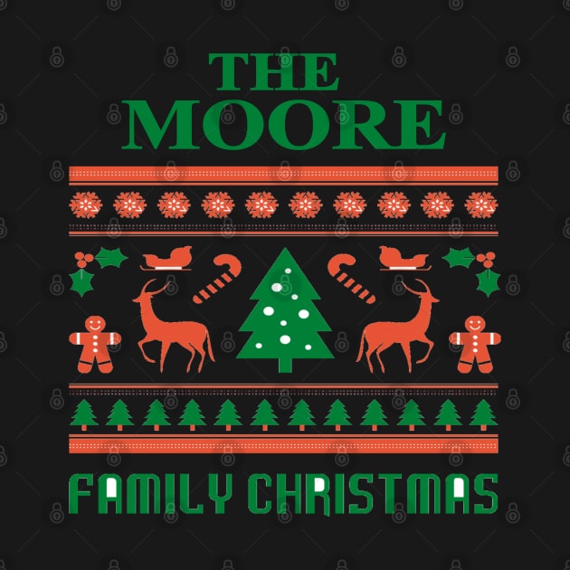 Family Christmas - Groovy Christmas MOORE family, Family Christmas T-shirt, Pjama T-shirt by DigillusionStudio