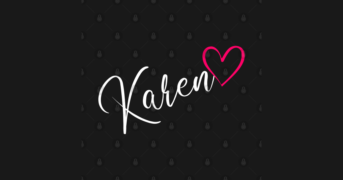 Karen Name Calligraphy Pink Heart Karen Name Posters and Art Prints TeePublic
