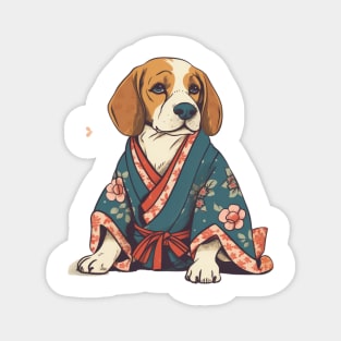 Beagle in a Kimono Magnet