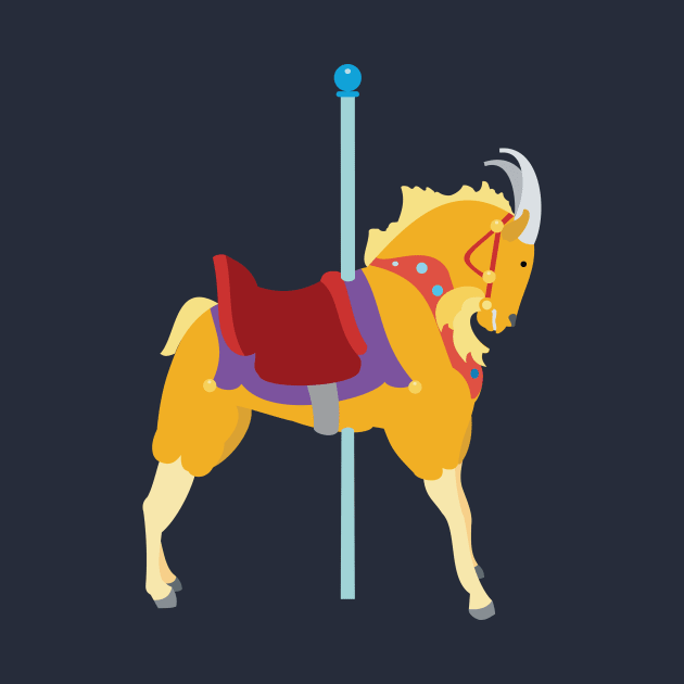 Colorful Carousel Animal Goat by evisionarts