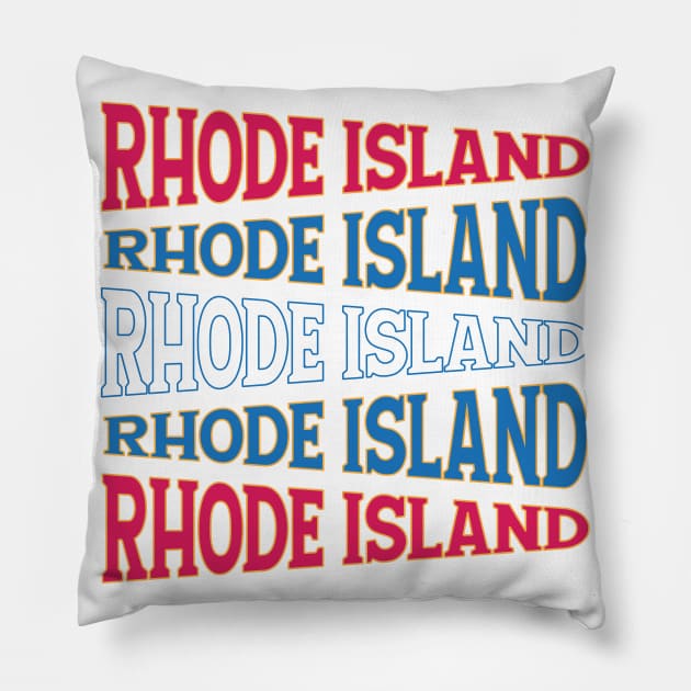 NATIONAL TEXT ART RHODE ISLAND Pillow by LAVA-ROMA-NOVA