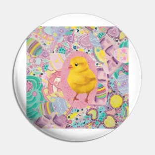 Easter Chick, Fluffy Yellow Baby Chicken Pin