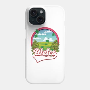 Wales retro travel logo Phone Case