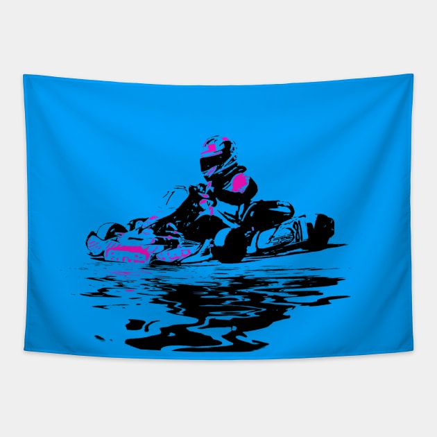 I Live to Race - Go Kart Racer Tapestry by Highseller