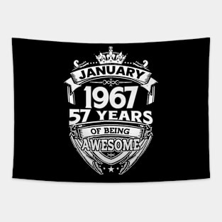 January 1967 57 Years Of Being Awesome 57th Birthday Tapestry