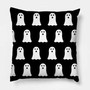 Cute Halloween Ghost - Black and White Pillow