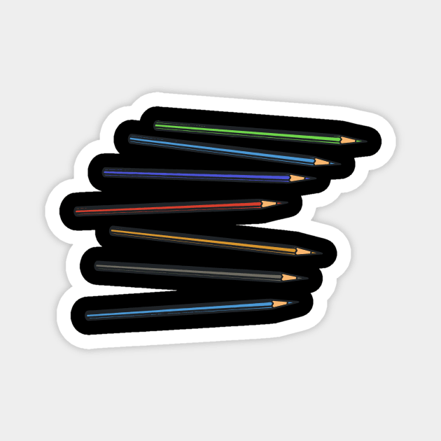 Pencil - Colored Pencil Magnet by fromherotozero