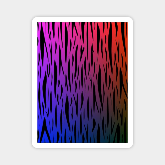 TIGER Stripes Red Blue Magnet by SartorisArt1