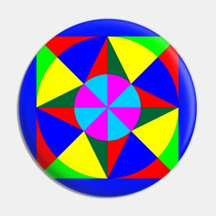 red, green, blue, yellow and pink pattern. Pin