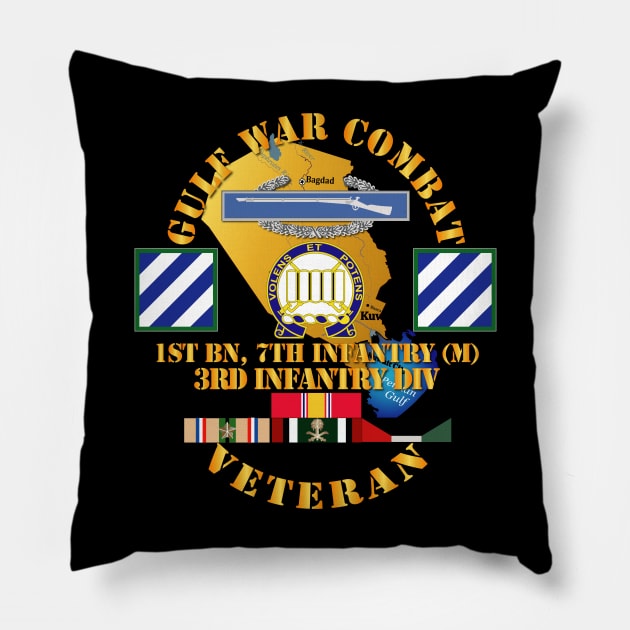 Gulf War Combat Infantry Vet w 1st Bn 7th Inf - 3rd ID SSI Pillow by twix123844