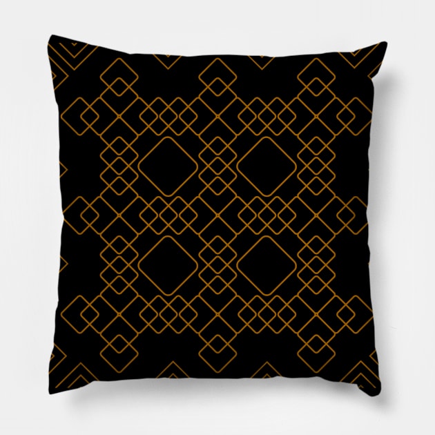 Golden Diamond and line art deco pattern formed texture Pillow by Drumsartco