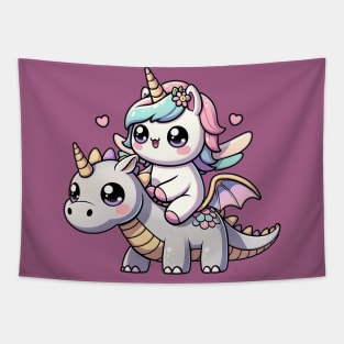 Unicorn And Uni-dragon Tapestry