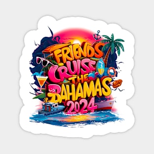 Friends Cruise 2024 Matching Flamingo Cruise Squad Magnet