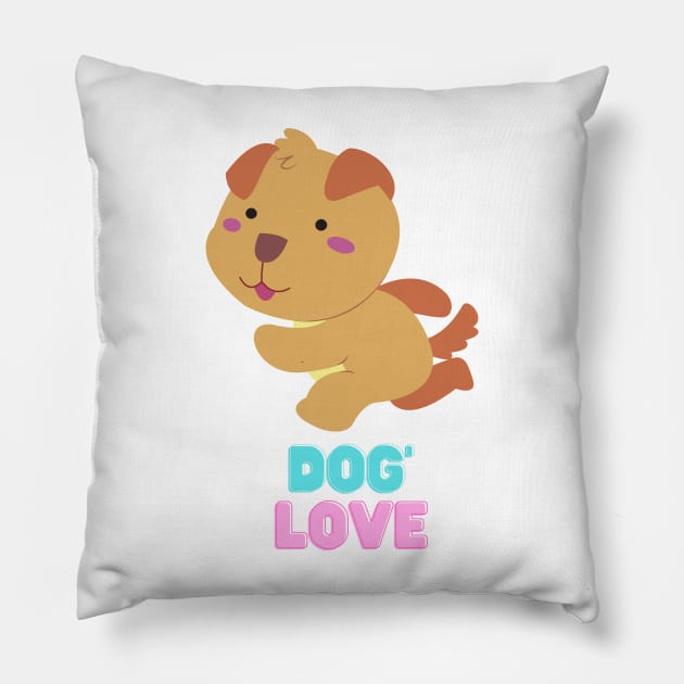Love dogs my family Pillow by MeKong