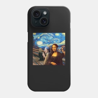 Girl with a pearl earing taking selfie Phone Case