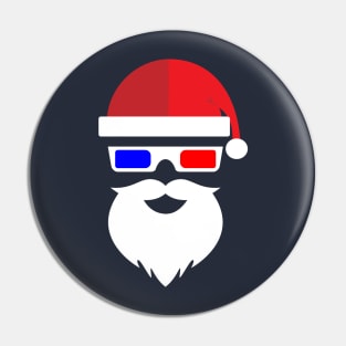 3d Glasses Santa Hat and Beard Shirt Pin