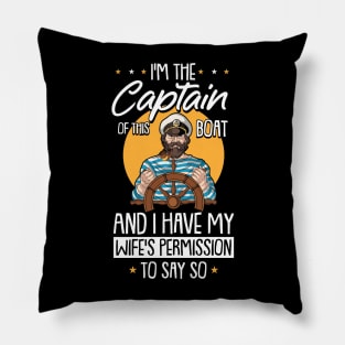 I am the Captain of this Boat Pontoon Boat Motor Boating Pillow