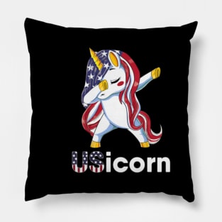 USA Flag Dabbing Unicorn Dress Stuff 4th of July G Pillow