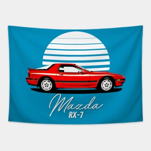 Mazda RX-7 / Retro 80s Japanese Sports Car Fan Art Tapestry