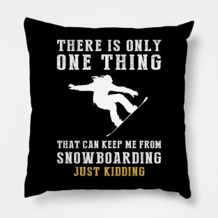 Snowboarding and Slope-side Laughter - Shred with Humor! Pillow