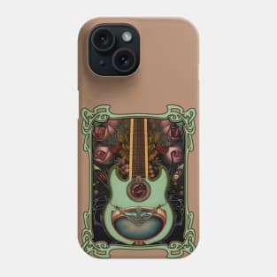 Sea Green Guitar & Roses Phone Case