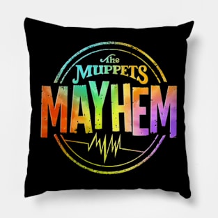 the muppet mayhem logo Pillow