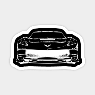 Corvette C7 White Sketch Magnet