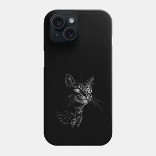 Cat draw with scribble art style Phone Case