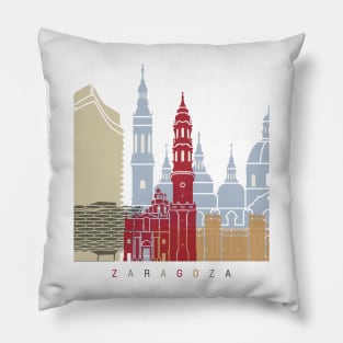 Zaragoza skyline poster Pillow
