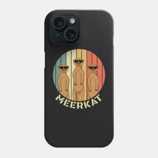 Meerkat Group With Sunglasses Mongoose Sunset Safari Africa Phone Case