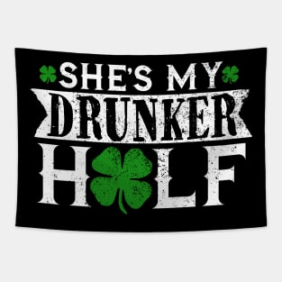 My drunker half T-Shirt Ireland Beer Wine irish Gift Tee Tapestry