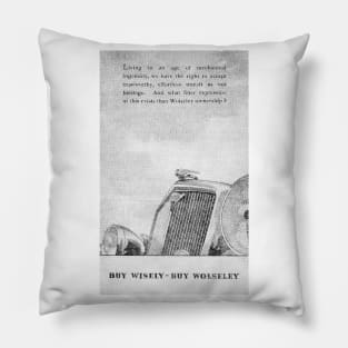 Wolseley - Motorcars - 1939 Vintage Advert Pillow