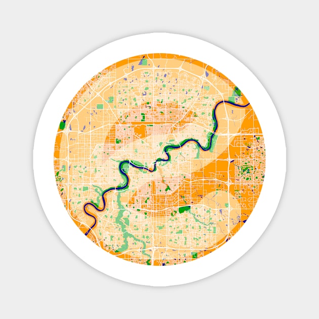 Edmonton Circular Map Magnet by Edmonton River