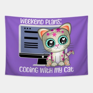 Cats & Coding Weekend Plans Tapestry