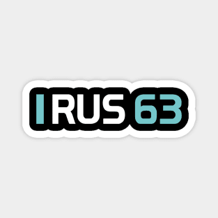 RUS 63 Design - White Text. Magnet