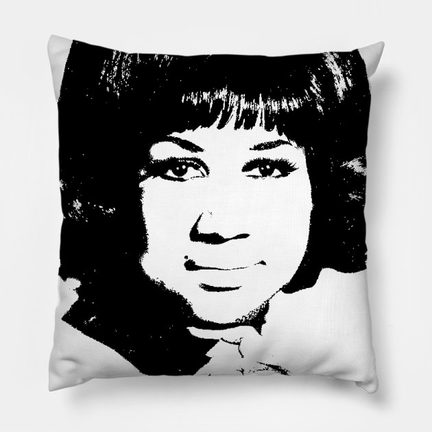 Aretha Franklin Pop Art Portrait Pillow by phatvo